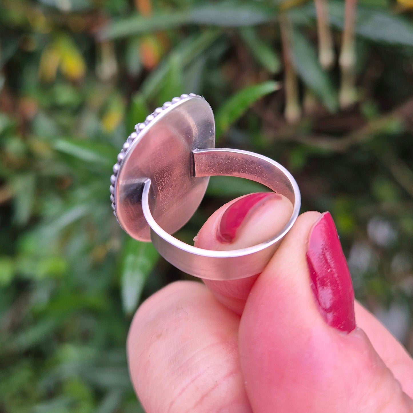 Ocean jasper landscape ring - size S
