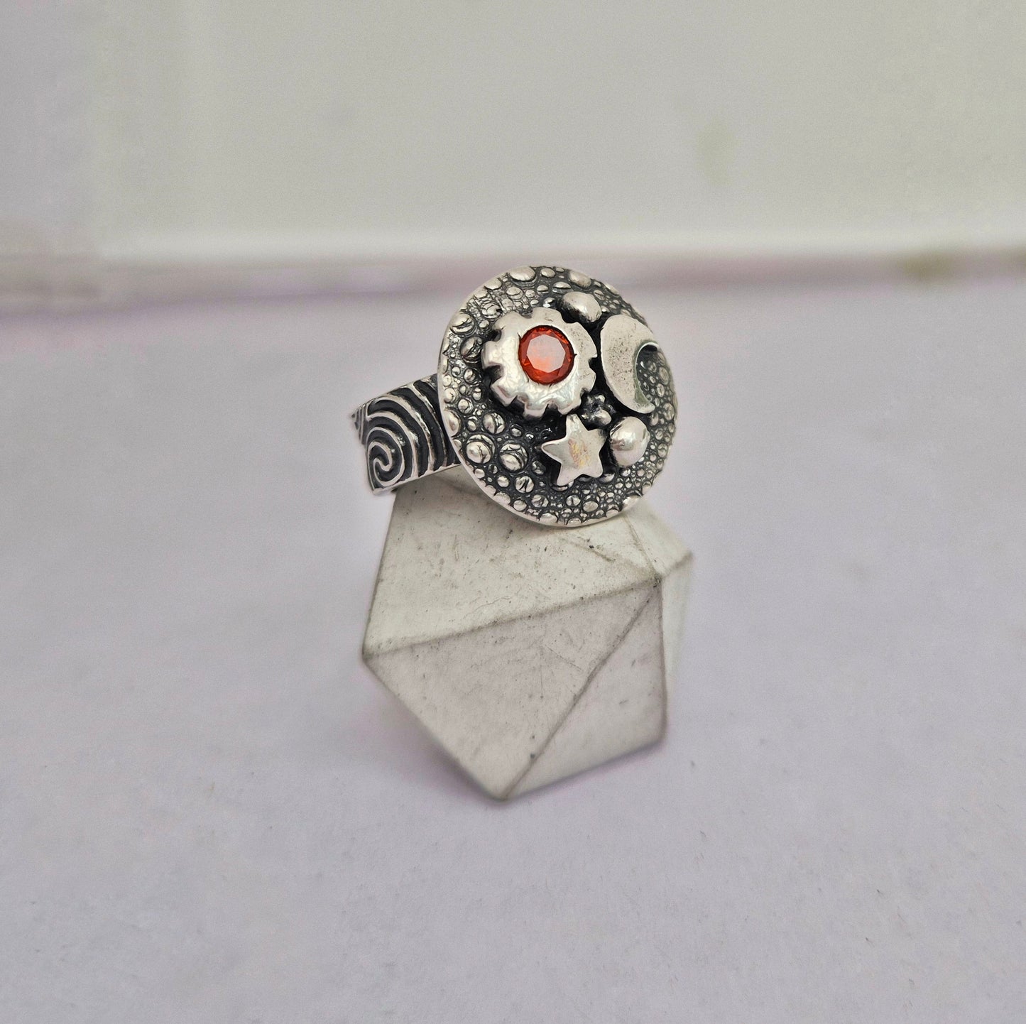 Cosmic spiral band ring (UK size K/L)
