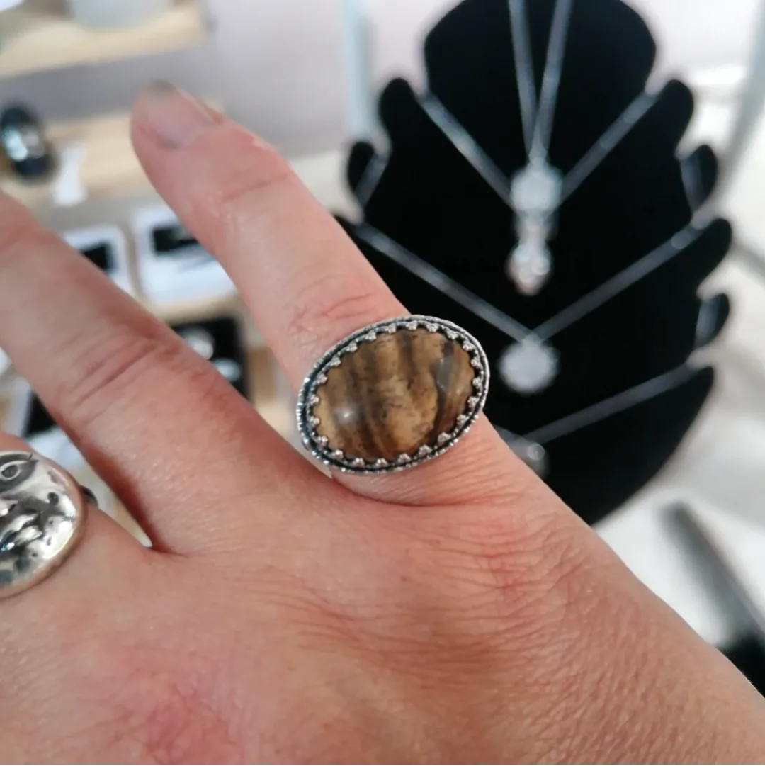 Picture jasper ring - sized K - one available