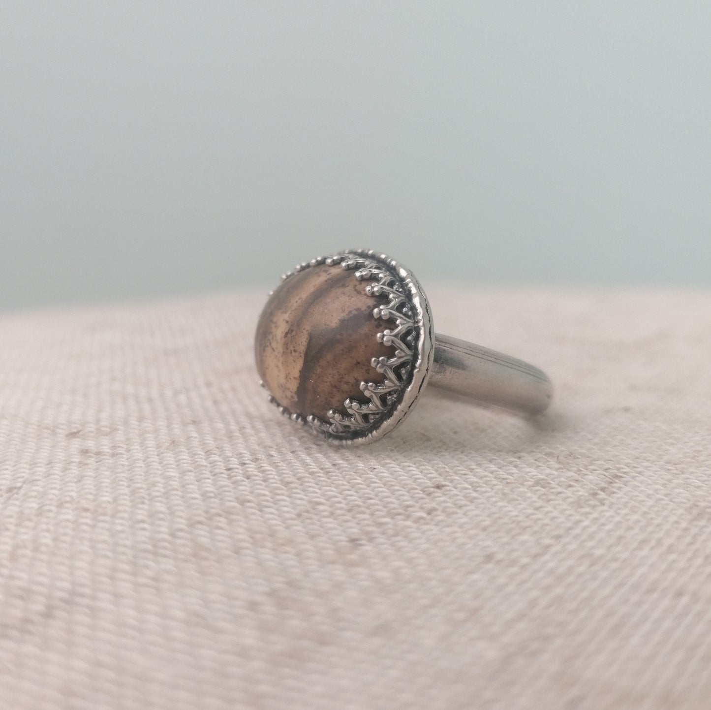 Picture jasper ring - sized K - one available