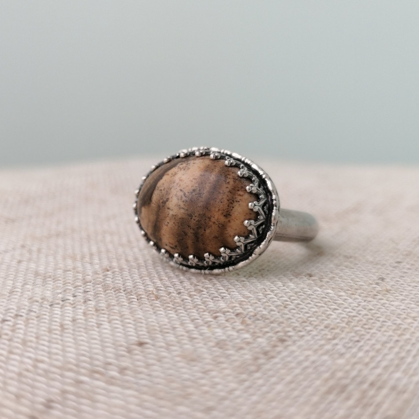 Picture jasper ring - sized K - one available