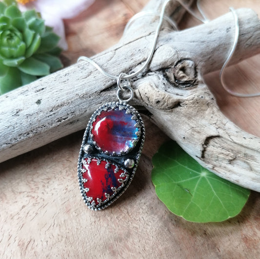 Surfite & silver pendant - one available