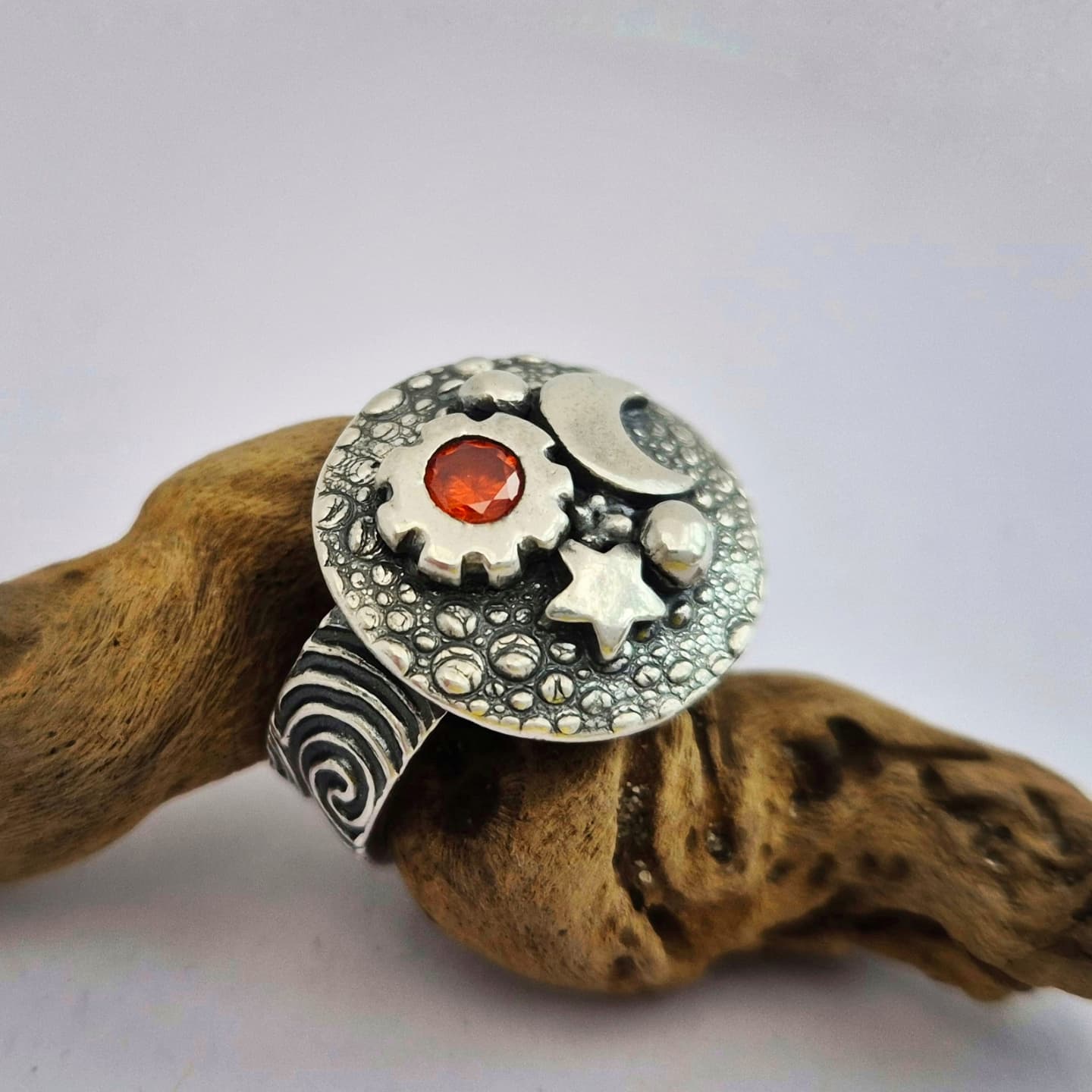 Cosmic spiral band ring (UK size K/L)