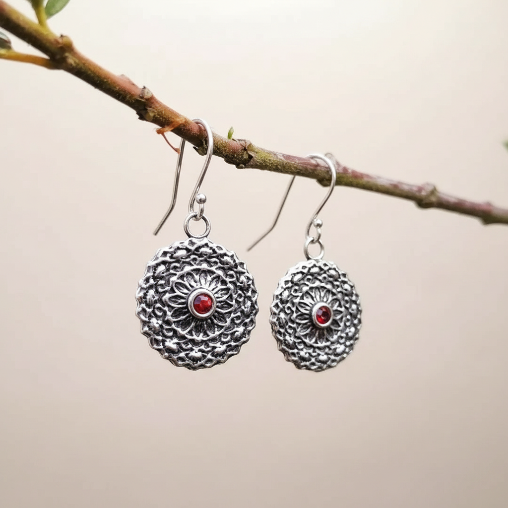 Mandala daisy earrings