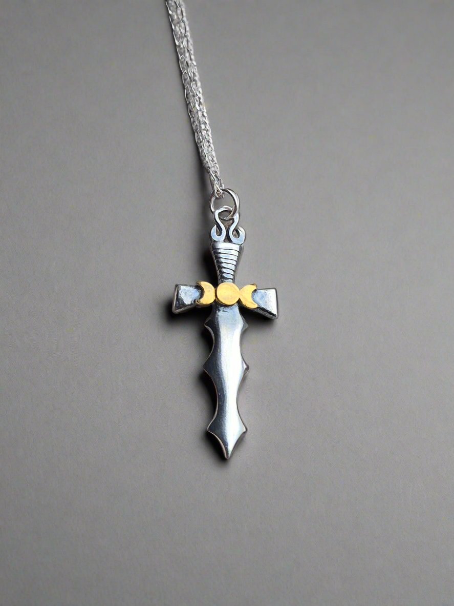 Triple goddess dagger pendant