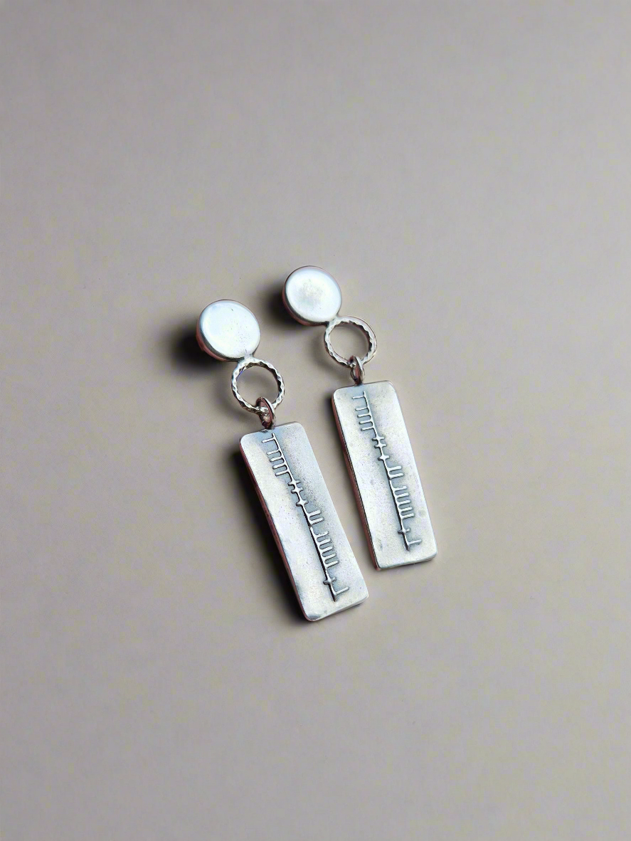 Ogham drop earrings