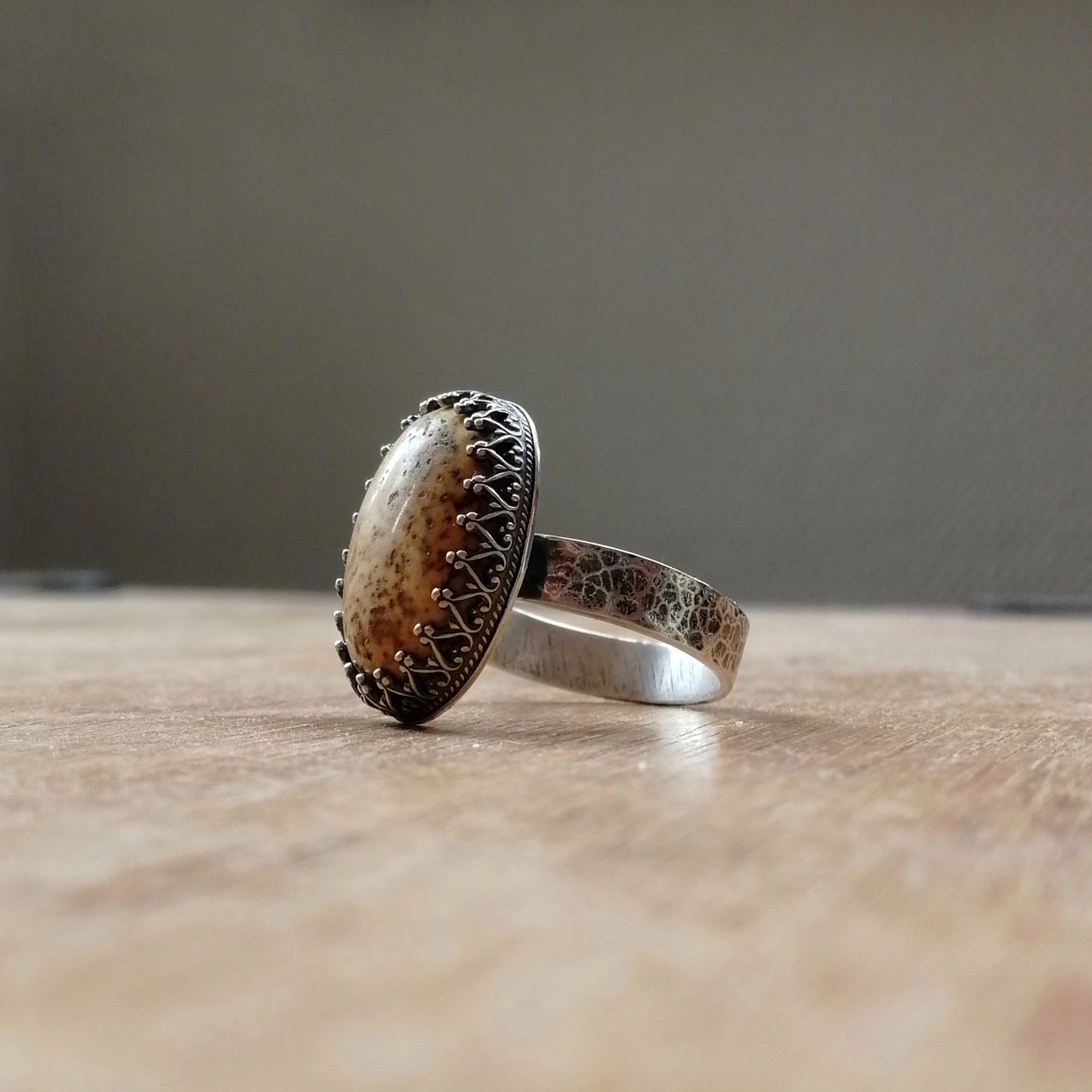 Picture jasper ring - sized O