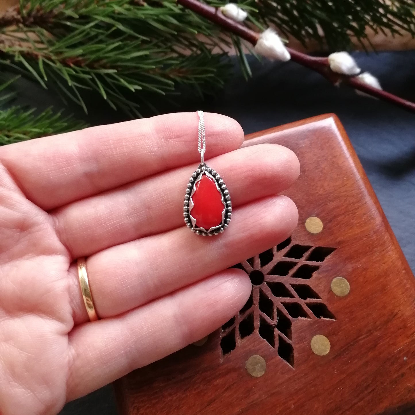 Blood drop rosarita pendant - one available
