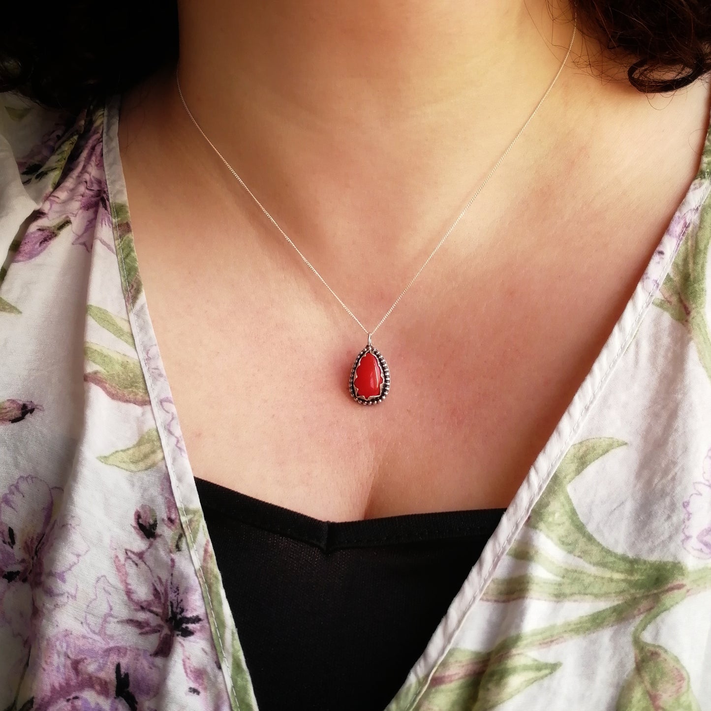 Blood drop rosarita pendant - one available