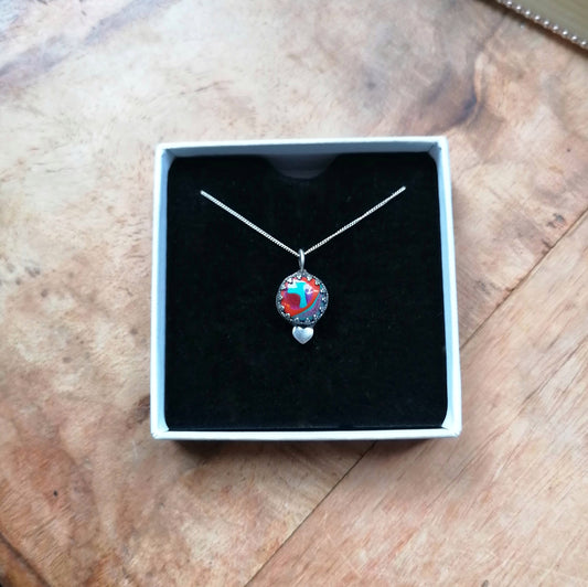 Surfboard resin love pendant