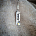 Family ogham pendant with gold heart