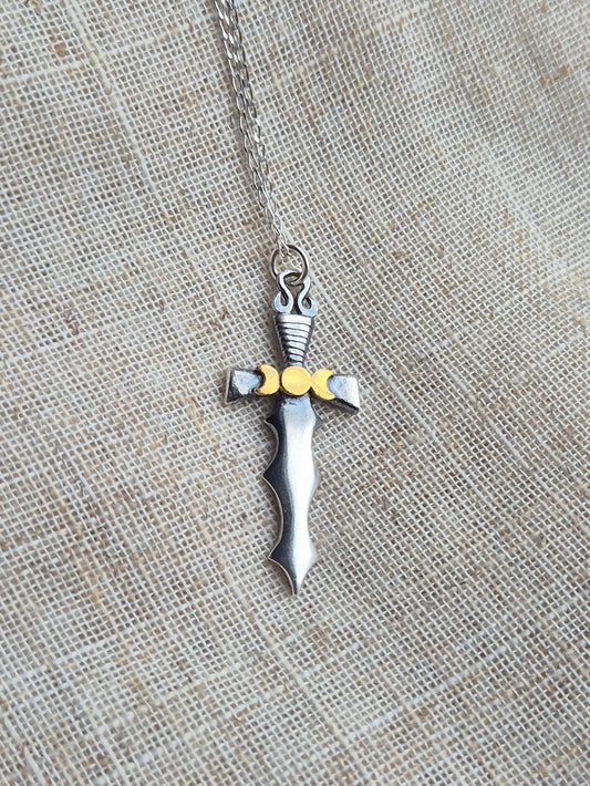Triple goddess dagger pendant