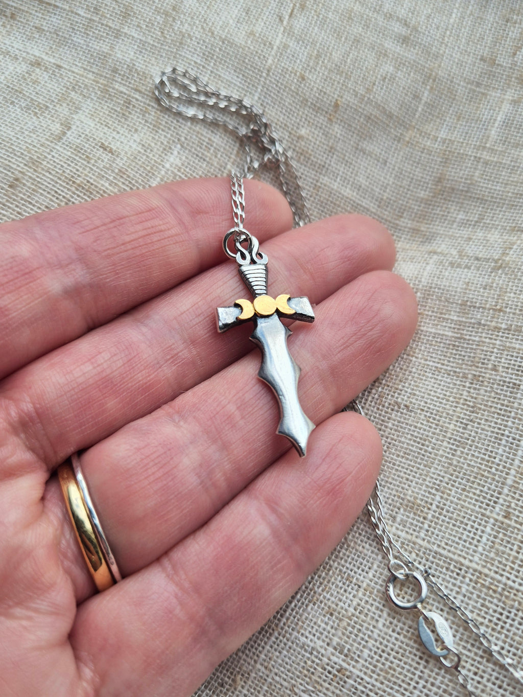 Triple goddess dagger pendant