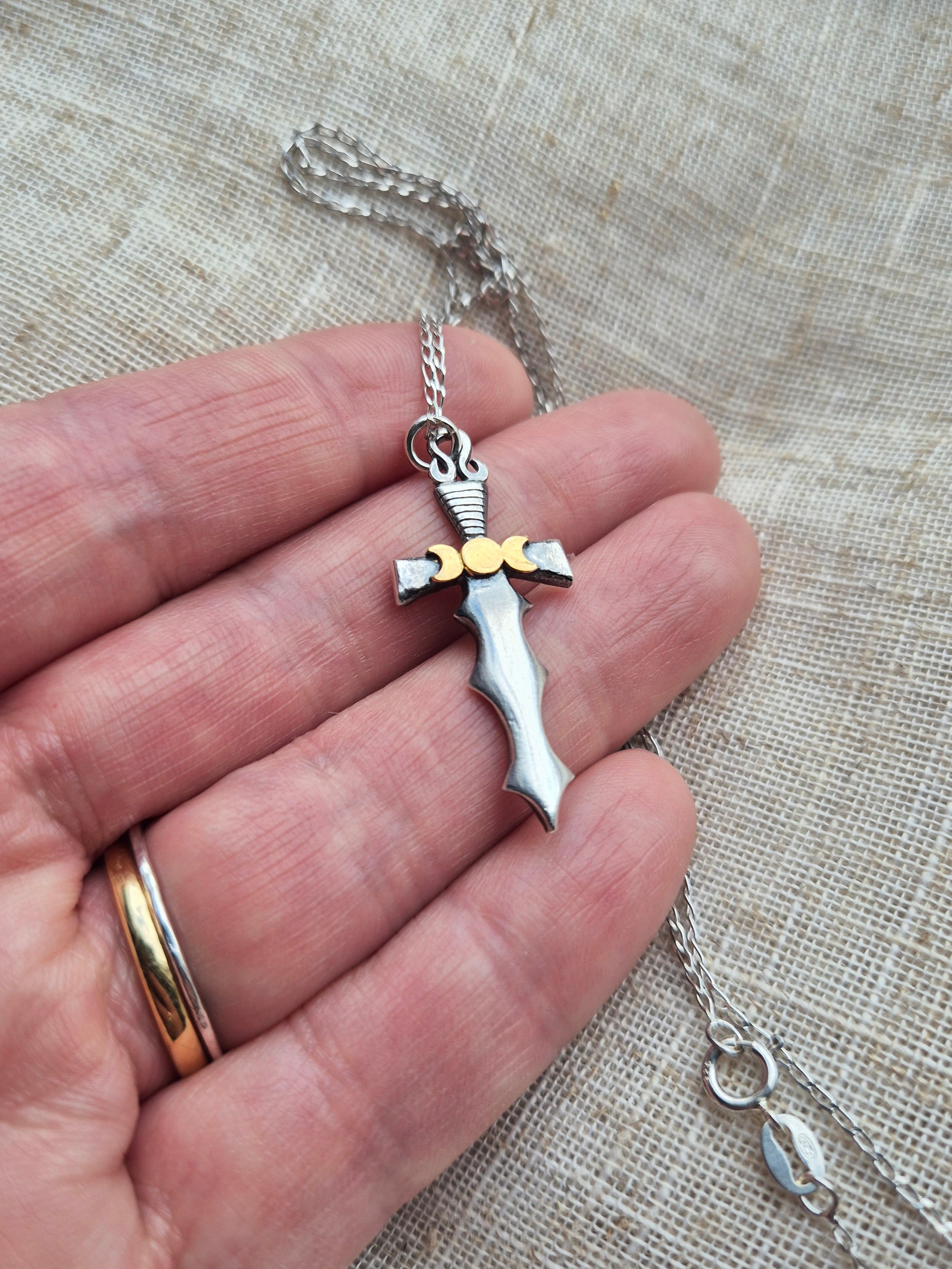 Triple goddess dagger pendant