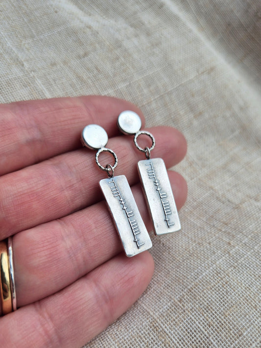 Ogham drop earrings