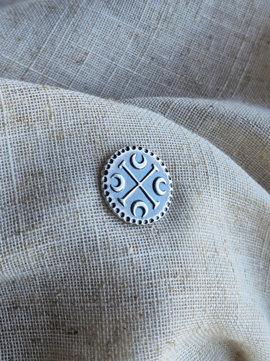 Shield pin brooch