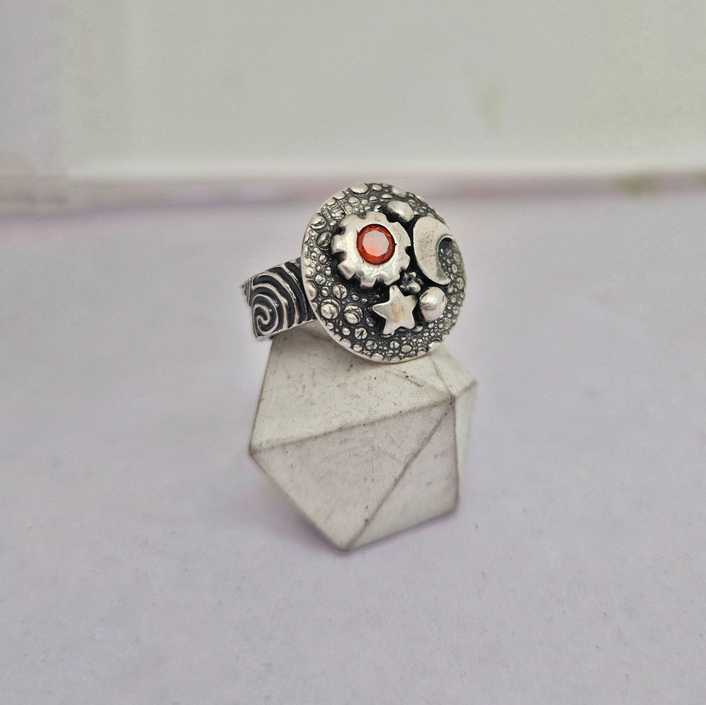 Cosmic spiral band ring (UK size K/L)