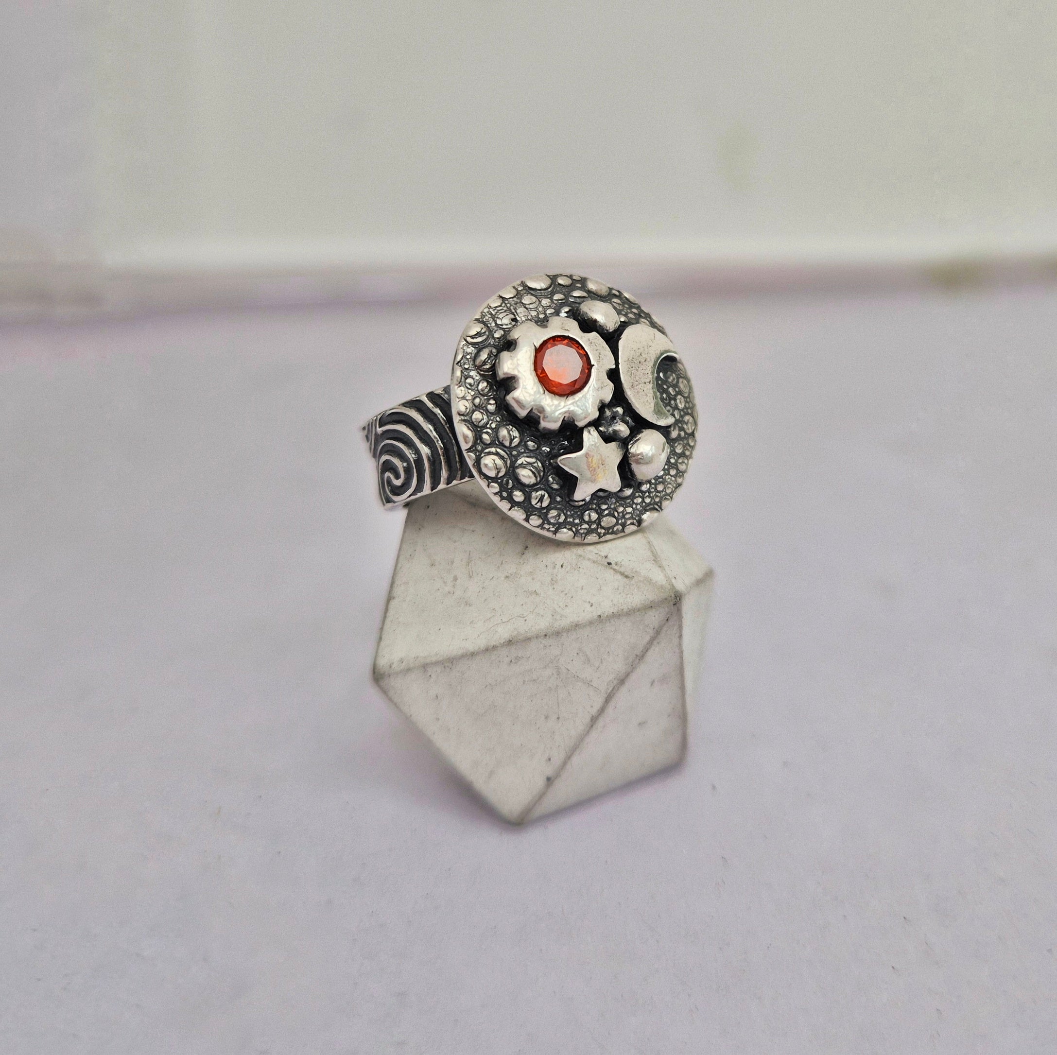 Cosmic spiral band ring (UK size K/L)