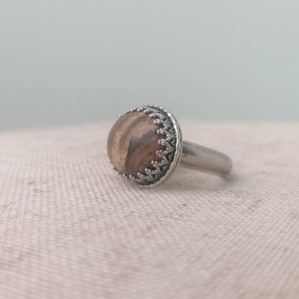 Picture jasper ring - sized K - one available