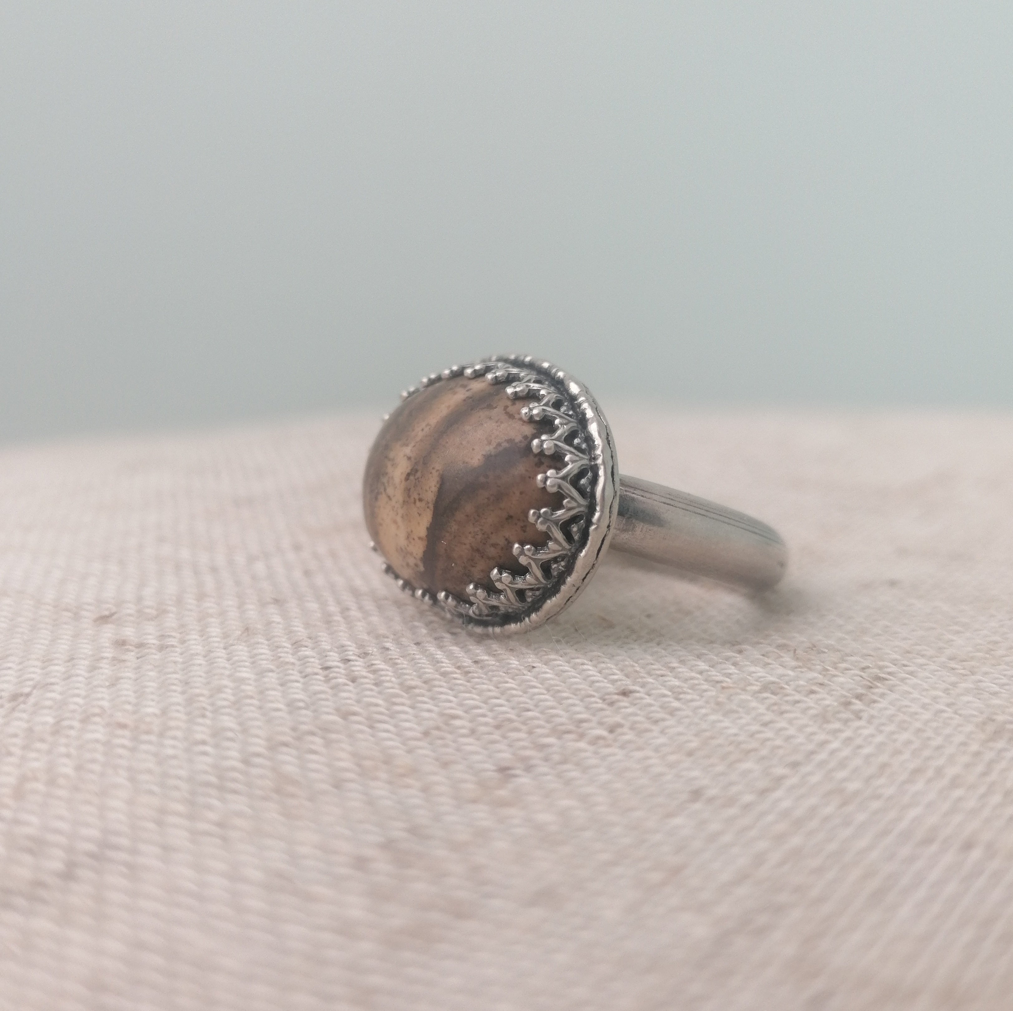 Picture jasper ring - sized K - one available
