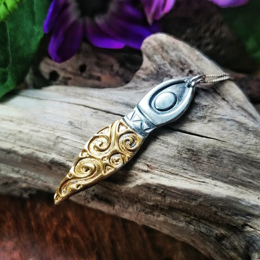 Selkie gold and silver pendant - made to order
