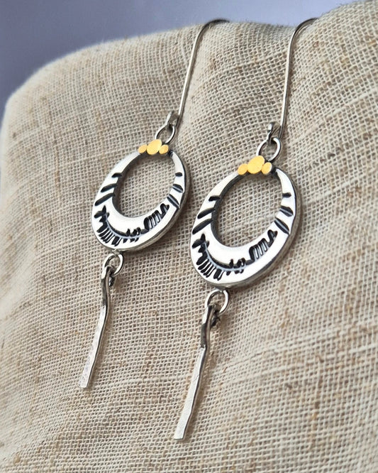 Banlaoch ogham earrings with keum boo