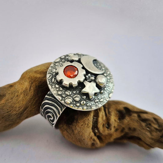 Cosmic spiral band ring (UK size K/L)