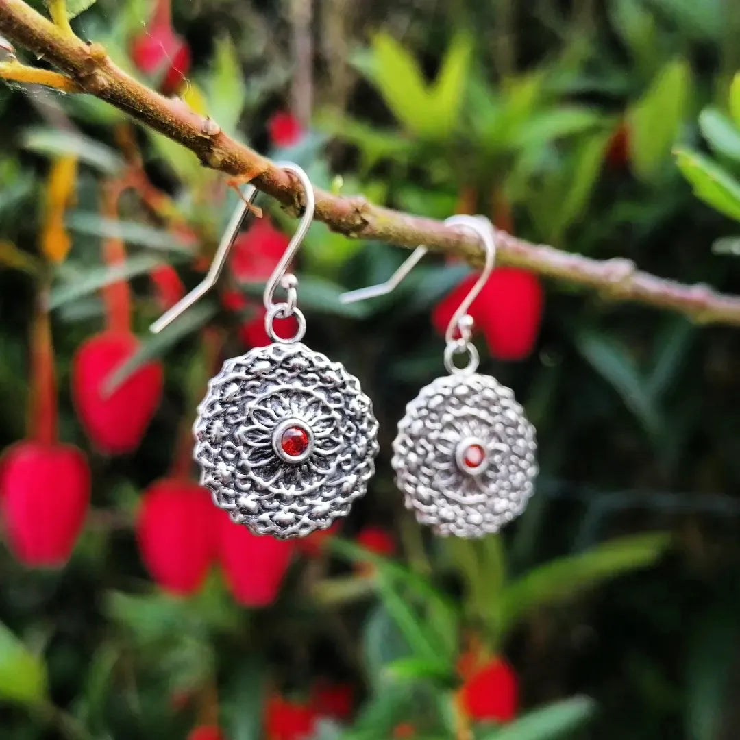 Mandala daisy earrings