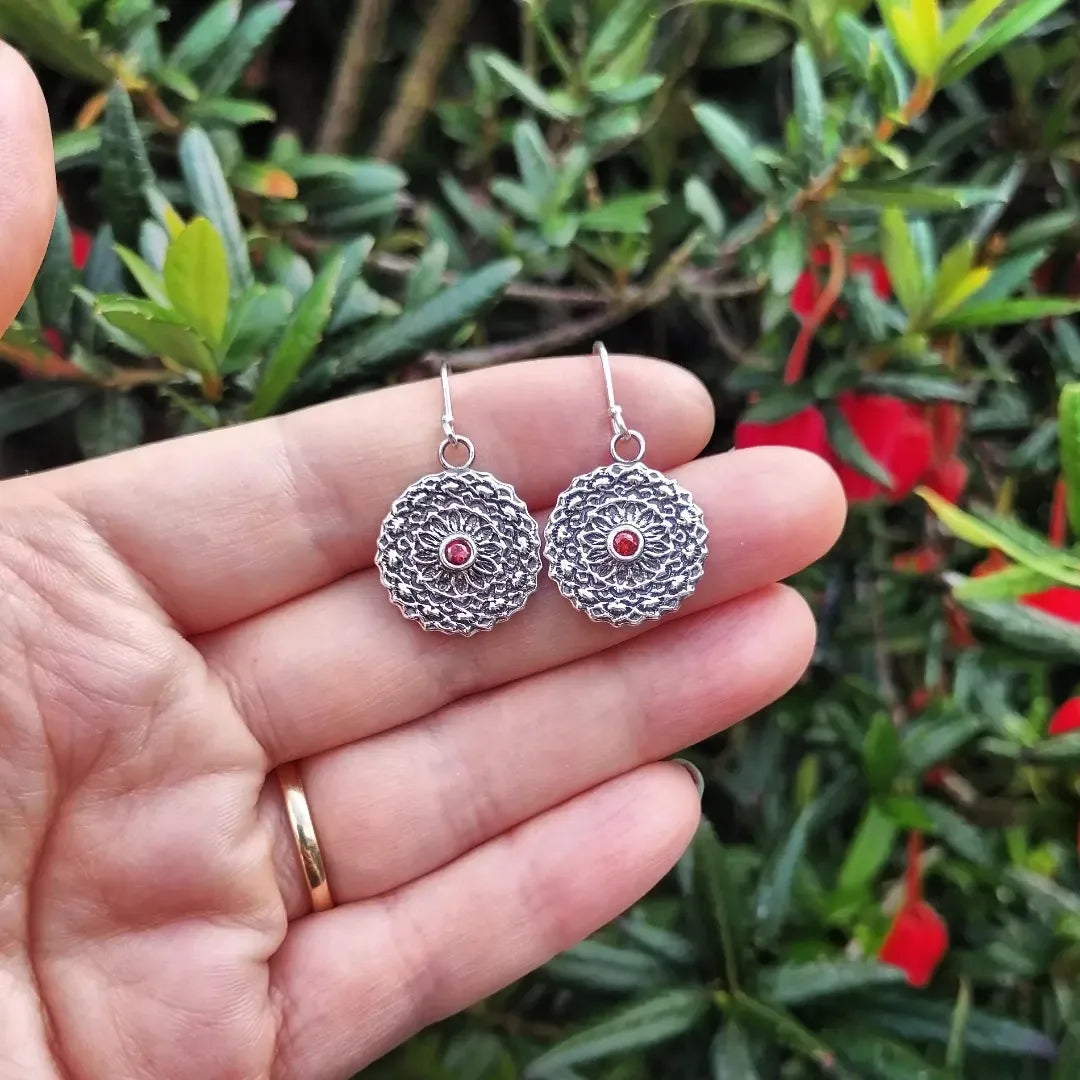 Mandala daisy earrings