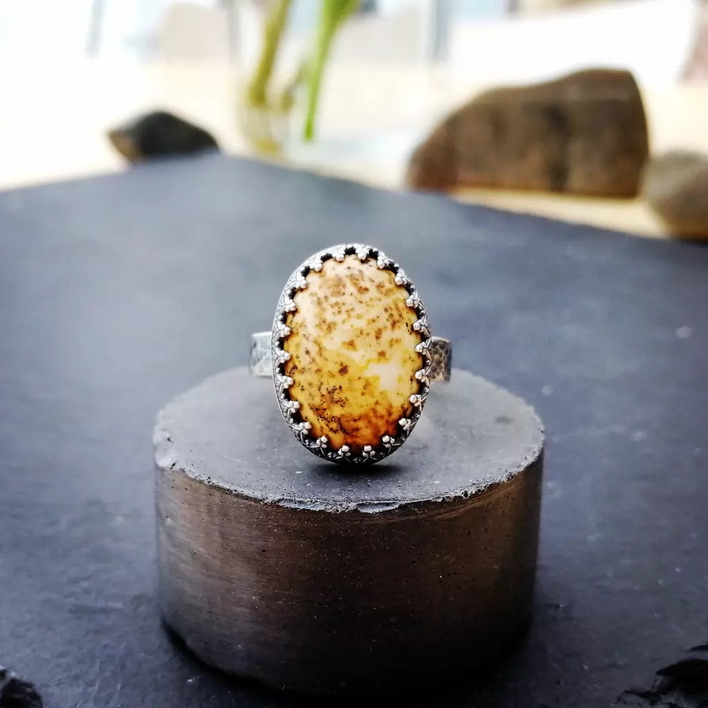 Picture jasper ring - sized O
